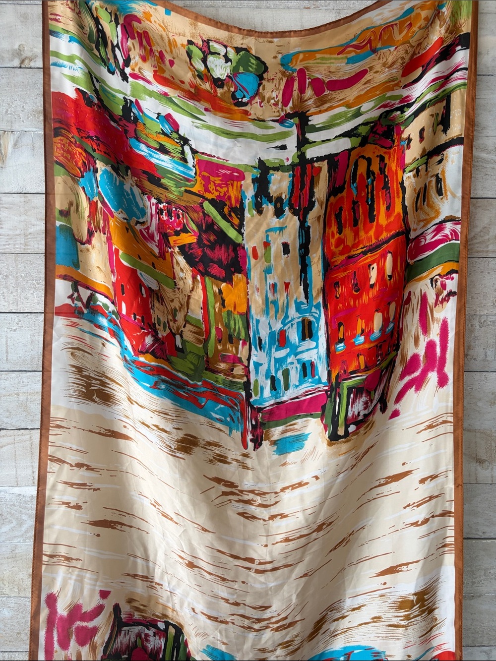 Abstract Landscape design rectangular scarf - Picture 2 of 3